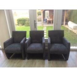Stoelen / fauteuils 6 stuks muisgrijs