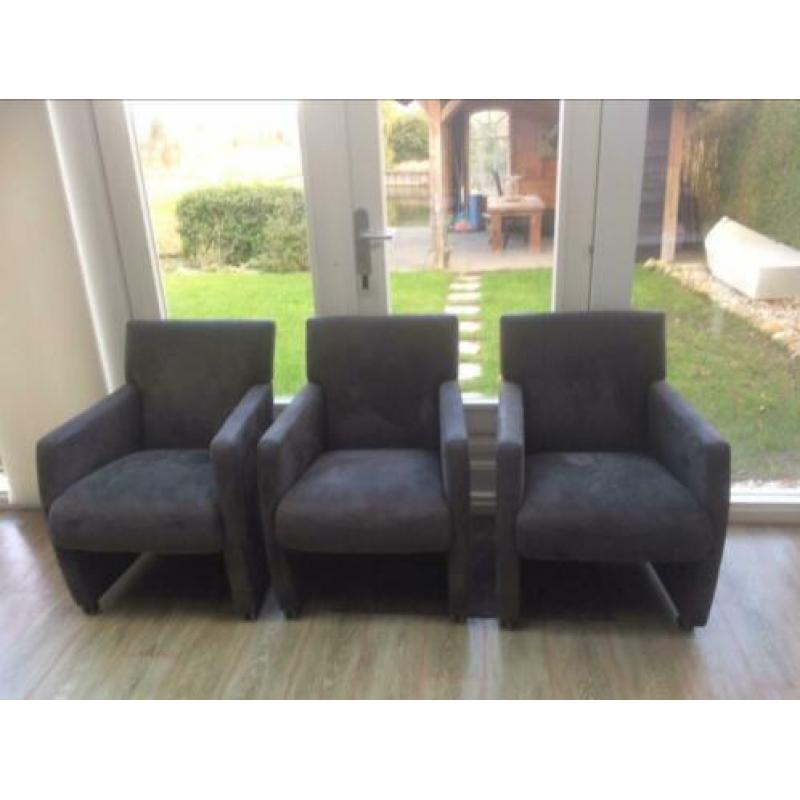 Stoelen / fauteuils 6 stuks muisgrijs