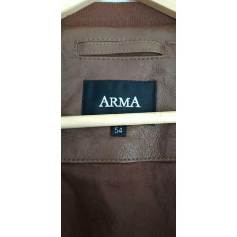 Arma leren jack jas jacket vintage pilotenmodel, bruin mt 54