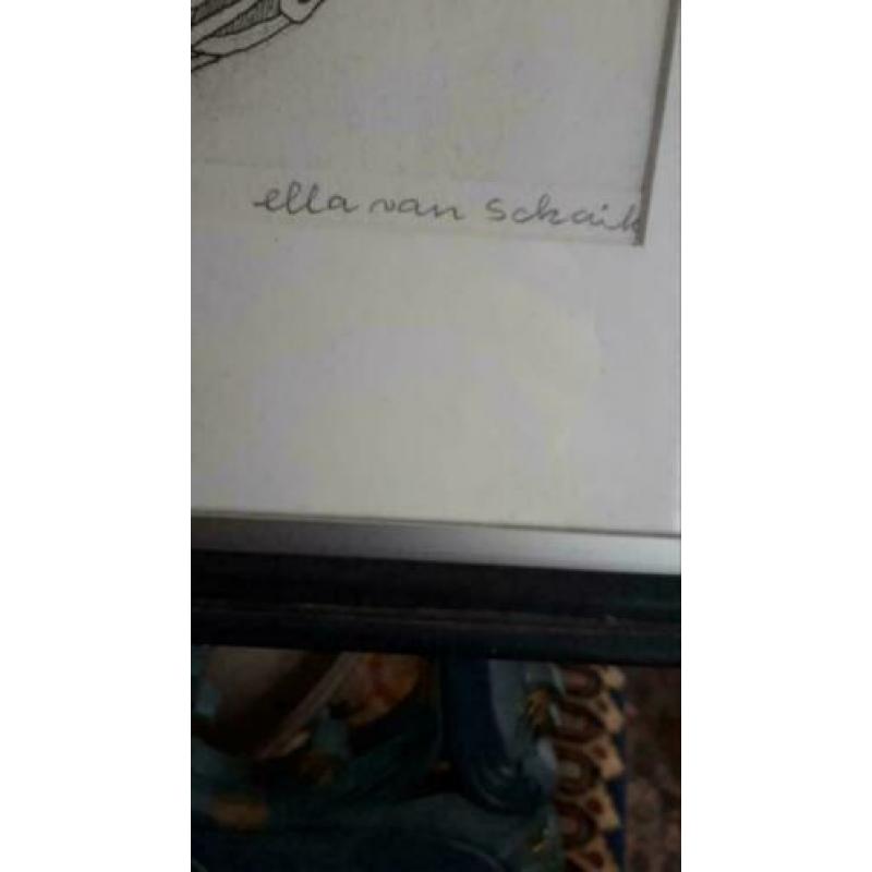 Ella van Schaik 2 prachtige etsen poes