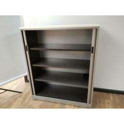 Ahrend roldeurkast grijs met wit topblad