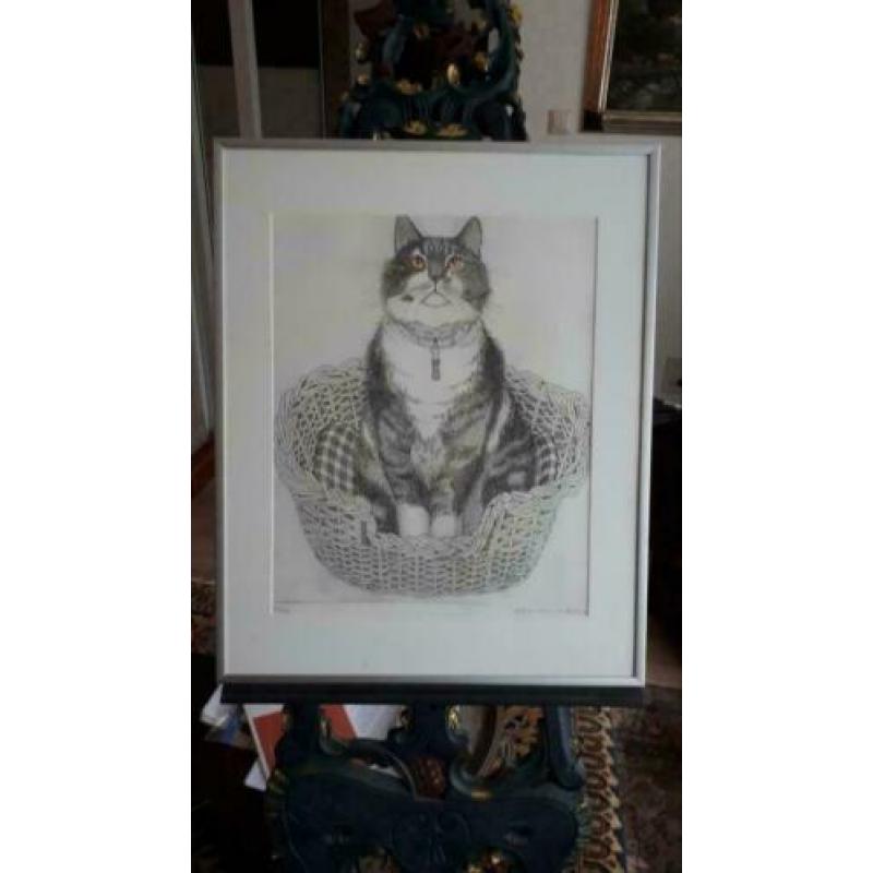 Ella van Schaik 2 prachtige etsen poes