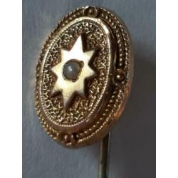 AANBIEDING antieke victorian vergulde hoedenpin stickpin