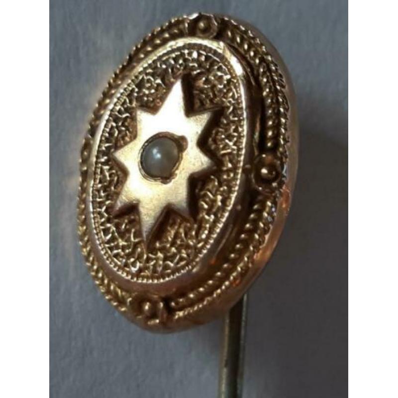 AANBIEDING antieke victorian vergulde hoedenpin stickpin