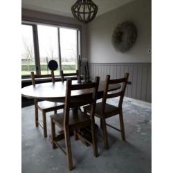 Ovale tafel, Tafel 4 personen, landelijke tafel, tafel