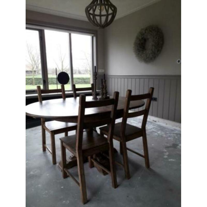 Ovale tafel, Tafel 4 personen, landelijke tafel, tafel