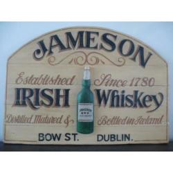 Uniek groot handgeschilderd Iers pubbord/Jameson whiskey