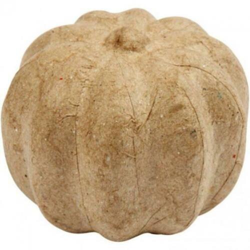 Handgemaakte pompoen van papier-mâché Ø 6 cm en hoog 4,5 cm