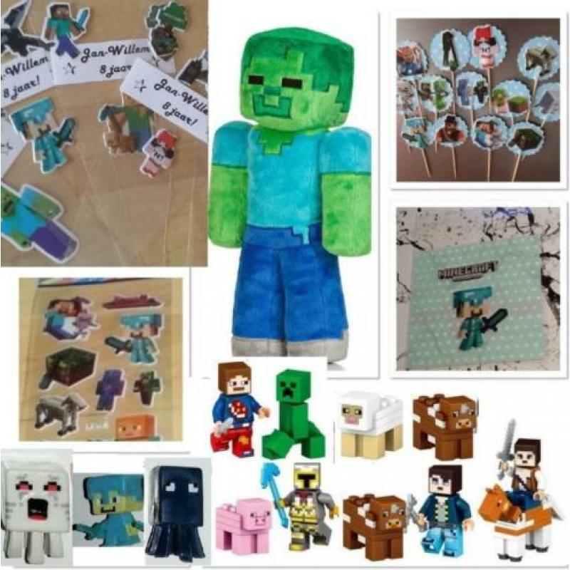 MINECRAFT poppetjes uitdeel pluche figuren stickers zakjes