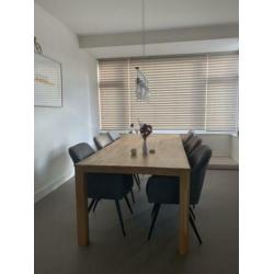 Tafel 100*220, blank eikenhout