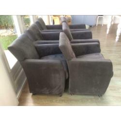 Stoelen / fauteuils 6 stuks muisgrijs