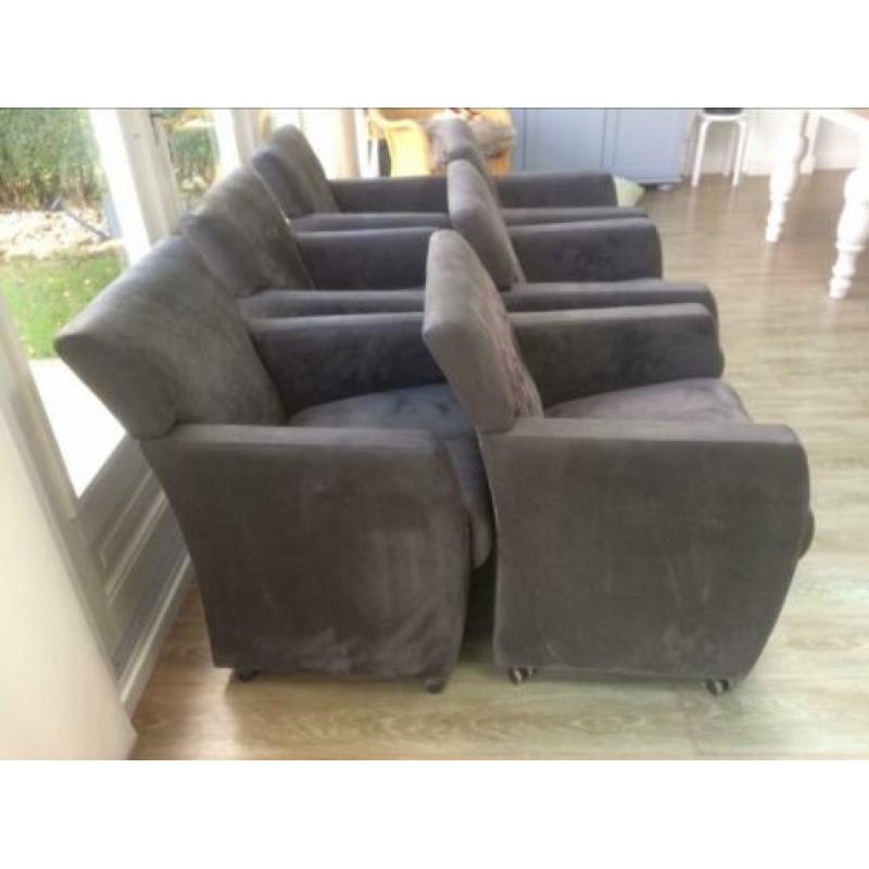Stoelen / fauteuils 6 stuks muisgrijs