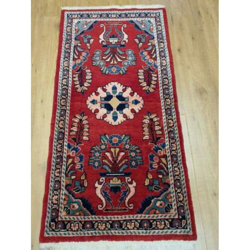 Vintage handgeknoopt perzisch tapijt Sarough 135x65