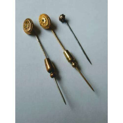 AANBIEDING antieke victorian vergulde hoedenpin stickpin