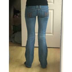 frankie b flared butterfly jeans