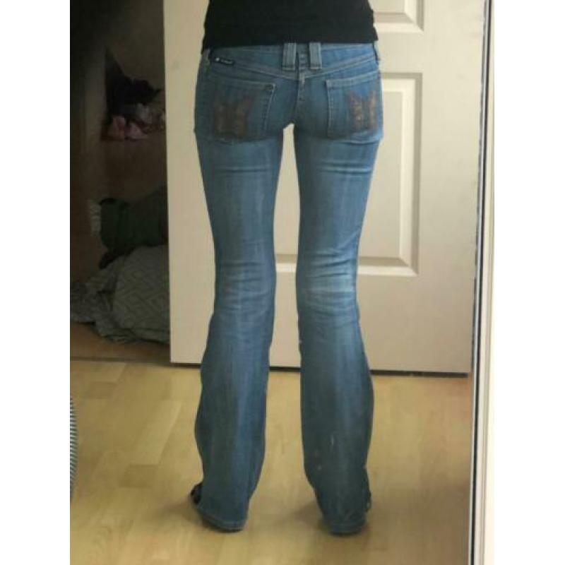frankie b flared butterfly jeans