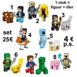 MINECRAFT poppetjes uitdeel pluche figuren stickers zakjes