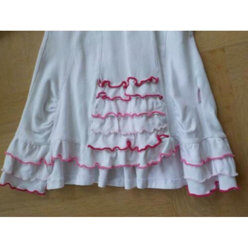 ZGAN Pom Pom wit tricot jurkje / tuniekje maat 104