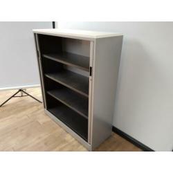 Ahrend roldeurkast grijs met wit topblad