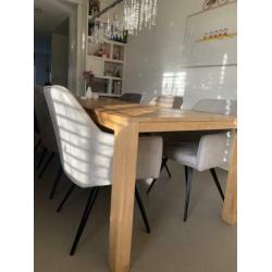 Tafel 100*220, blank eikenhout
