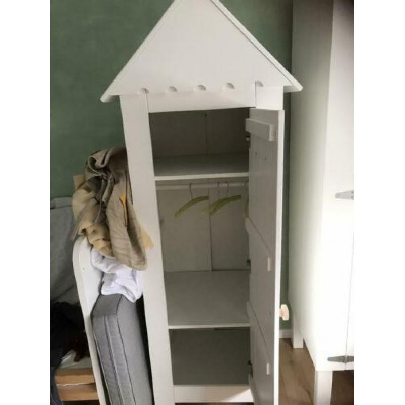 Strandkast kledingkast wit voor kinderkamer wit
