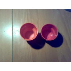 Vintage Mepal Bekers Rood Oranje