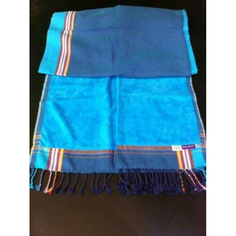 kikoy strandlaken turquoise badhanddoek blauw sneldrogend.