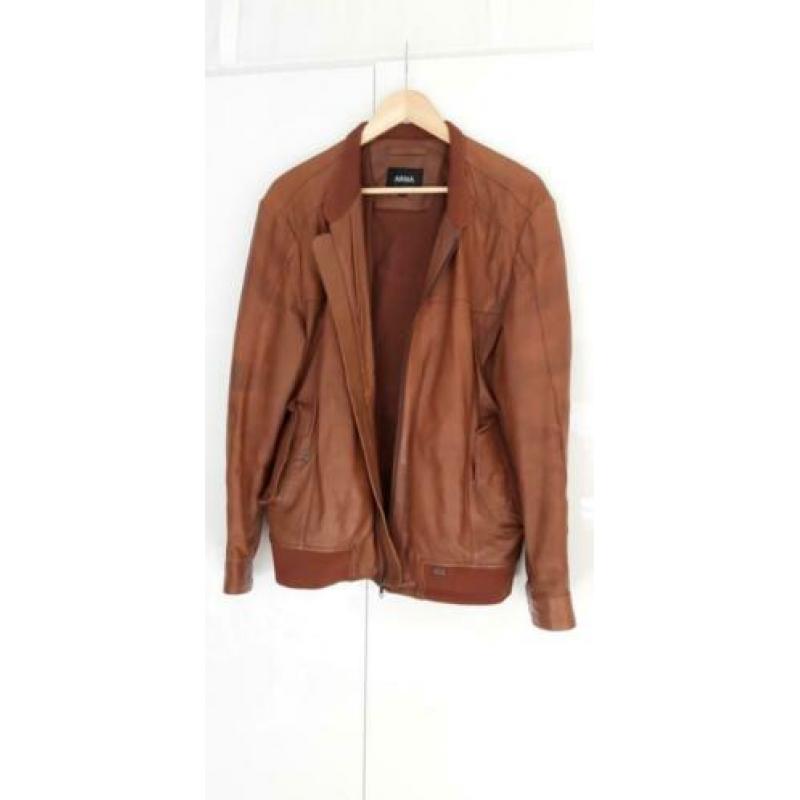 Arma leren jack jas jacket vintage pilotenmodel, bruin mt 54