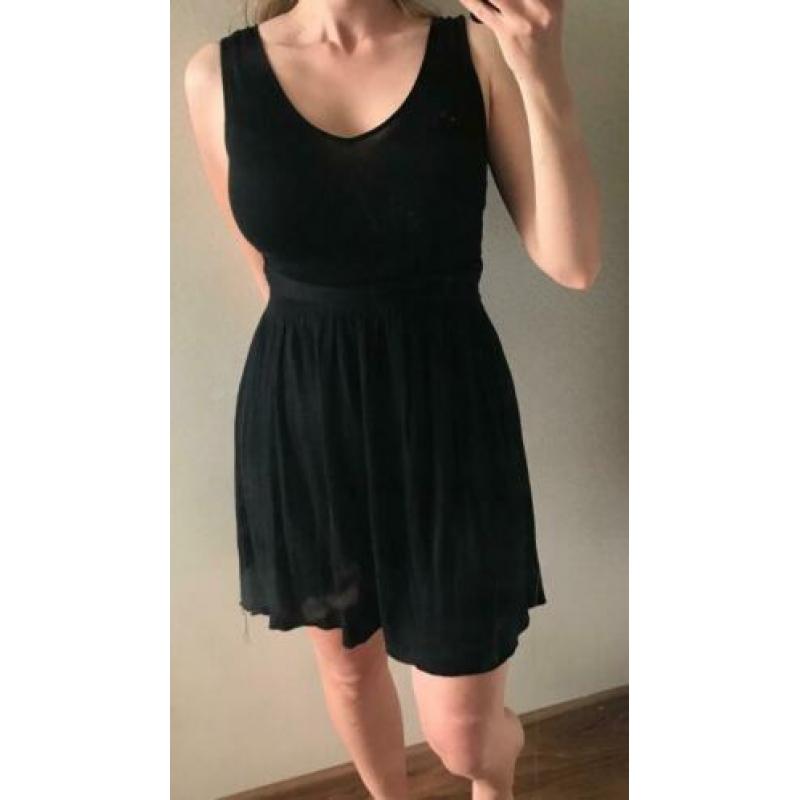 Supertrash fijngebreide zwarte jurk little black dress M