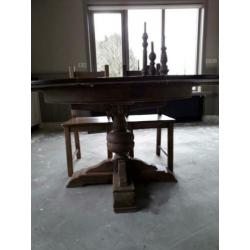 Ovale tafel, Tafel 4 personen, landelijke tafel, tafel