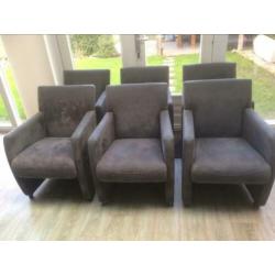 Stoelen / fauteuils 6 stuks muisgrijs