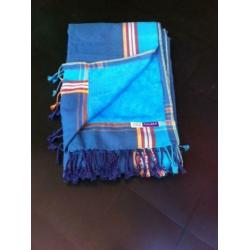 kikoy strandlaken turquoise badhanddoek blauw sneldrogend.