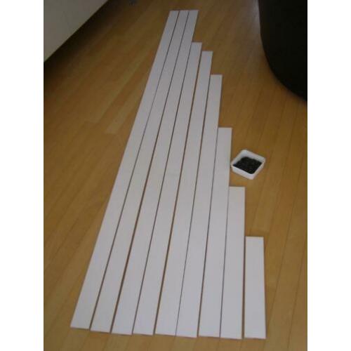 CANDO plinten + clips, 14,5 m; wit, blok; 7 cm hoog
