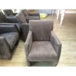 Stoelen / fauteuils 6 stuks muisgrijs