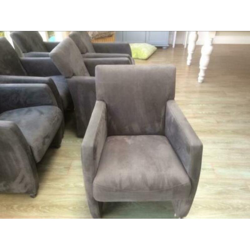 Stoelen / fauteuils 6 stuks muisgrijs