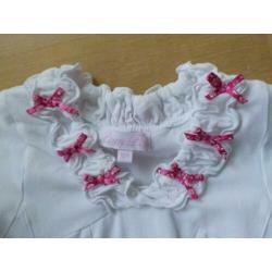 ZGAN Pom Pom wit tricot jurkje / tuniekje maat 104
