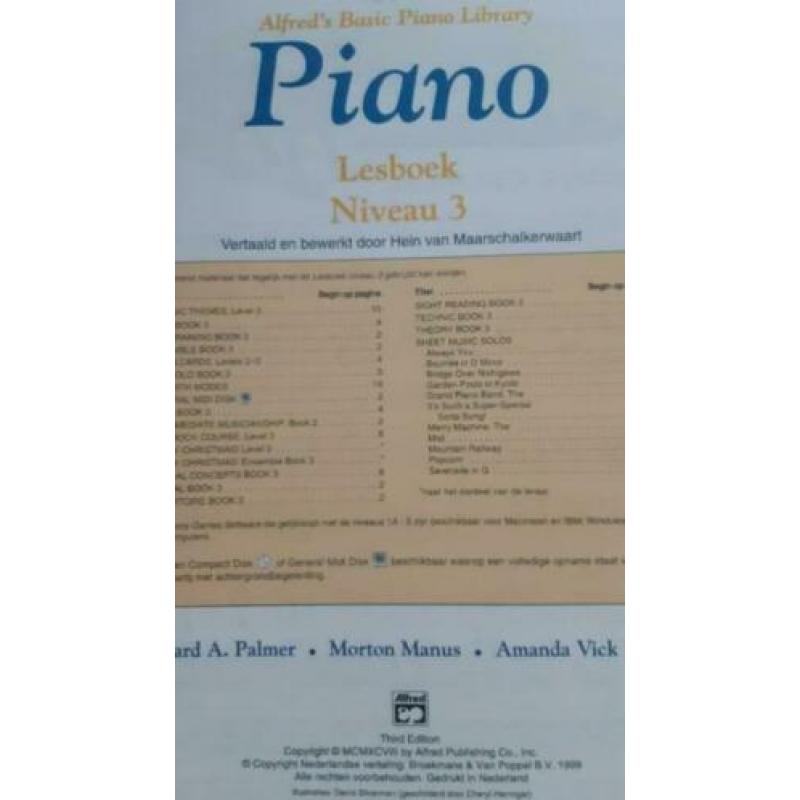 Alfred's Basic Piano Library Piano lesboek niveau 3