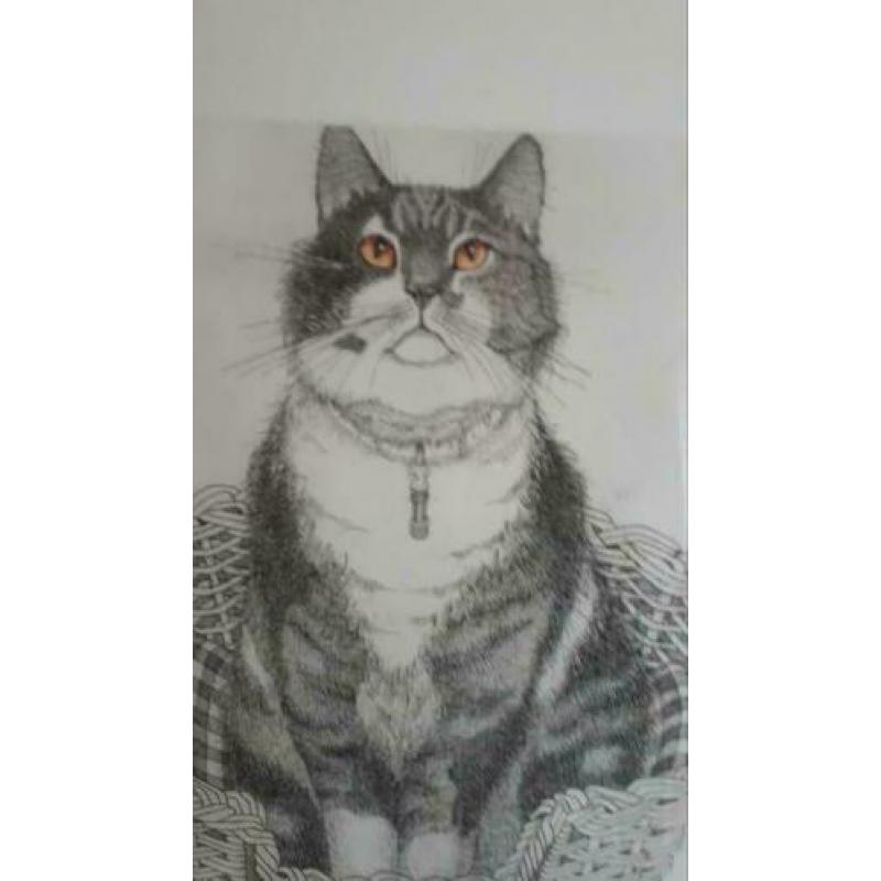 Ella van Schaik 2 prachtige etsen poes