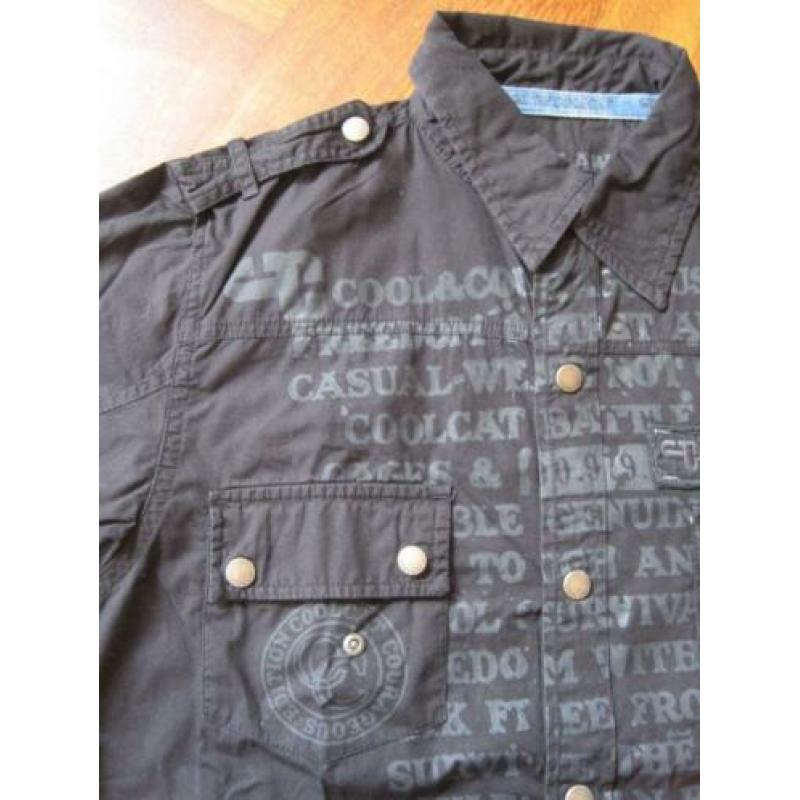 Zwarte stoere blouse, maat 152 (COOL CAT)