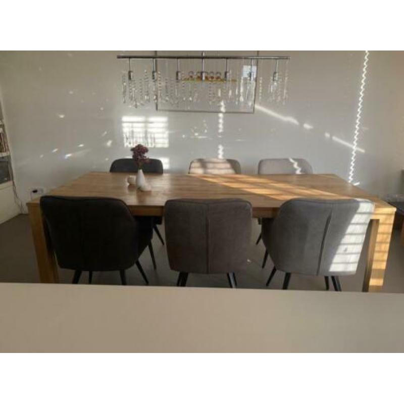 Tafel 100*220, blank eikenhout