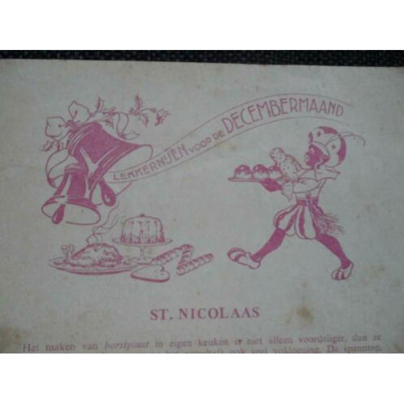 Brochure Sinterklaas 1948 Den haag voedingsraad recepten
