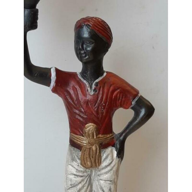 2 bronzen kandelaars met windlicht