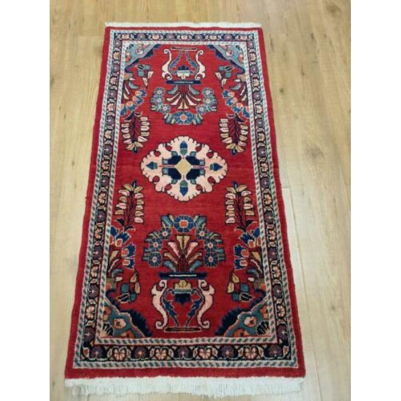 Vintage handgeknoopt perzisch tapijt Sarough 135x65