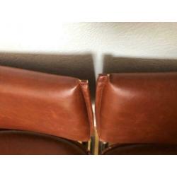 4 leather look eetkamerstoelen RVS frame (mag ook per stuk)