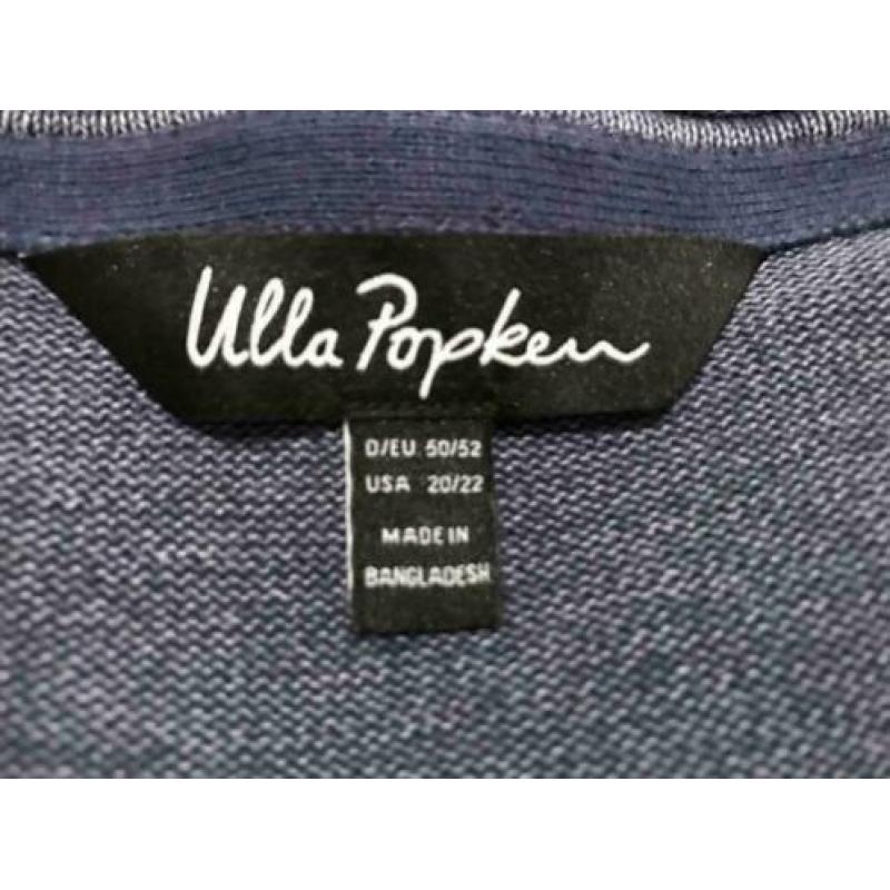 Trui Ulla Popken rookblauw stonewashed 100% katoen mt 50-52
