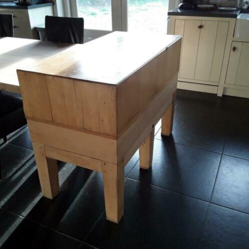 Groot vintage beuken houten slagersblok hakblok keuken blok!