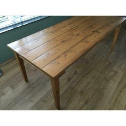 Grenen eettafel, verlengbaar