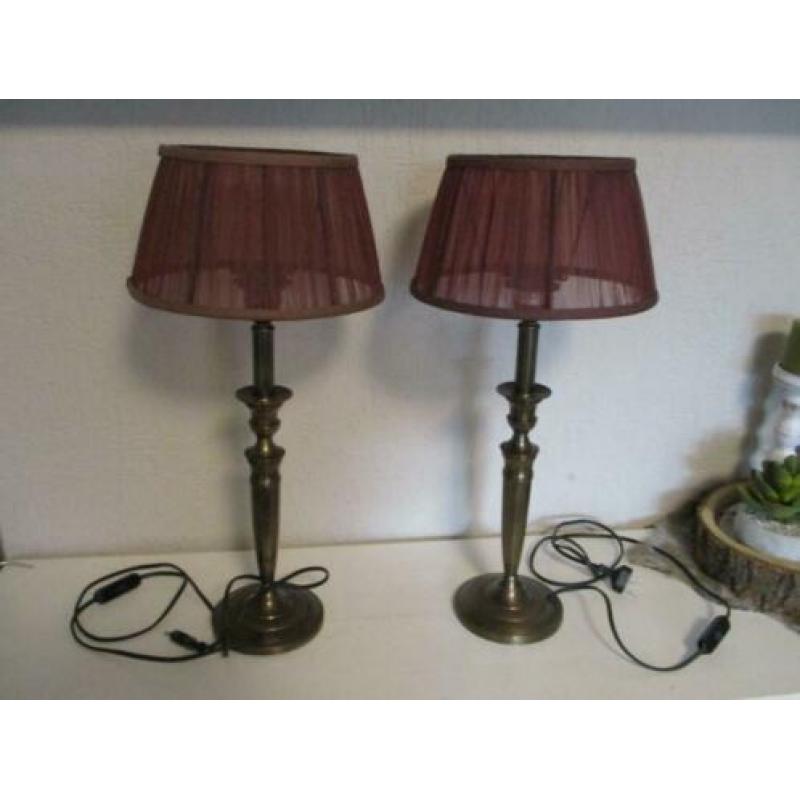 2 Bronskl Tafellampen,v,a 30,00e