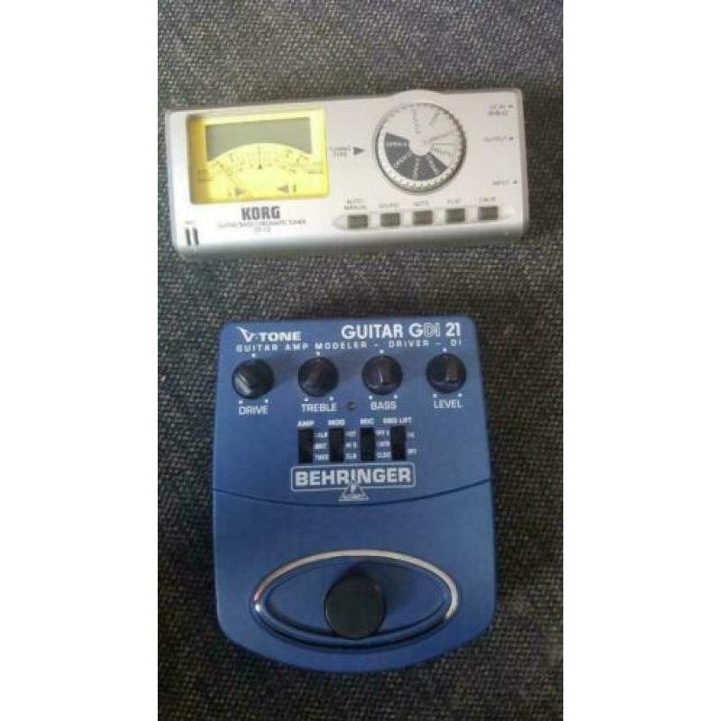 Behringer gitaar amplifier & KORG basgitaar Chomatic tuner