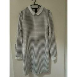 Jurk knielengte DELOUSION wit /zwart S oksel-oks.46 cm ZGAN.